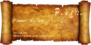 Pamer Éva névjegykártya
